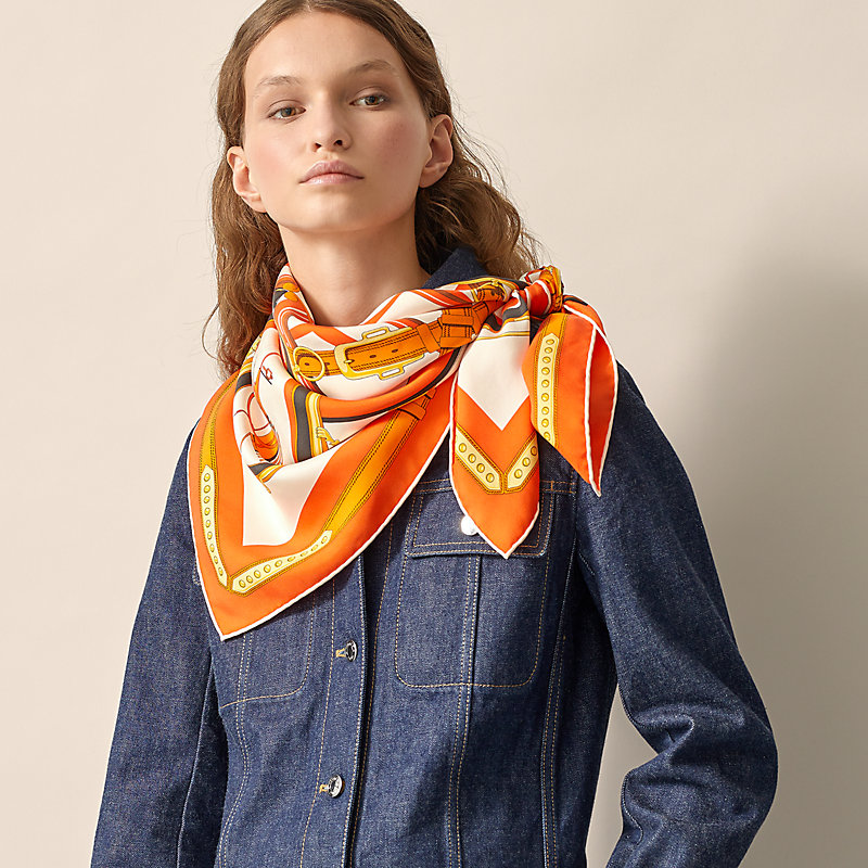 Hermes 2025 orange scarf